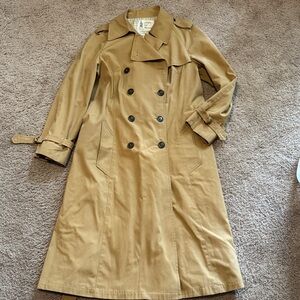 London Fog Cream Checkered Coat